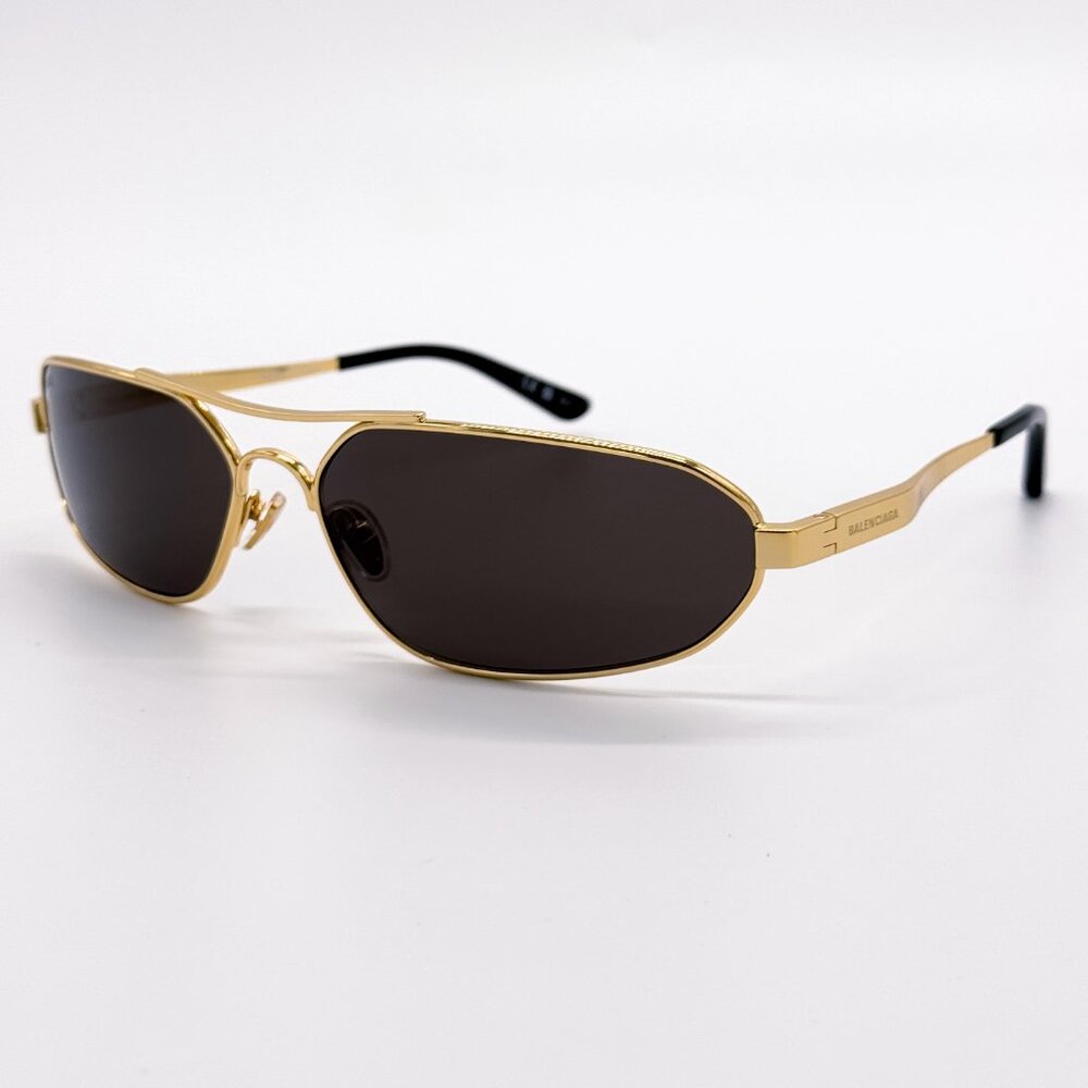 NEW BALENCIAGA BB0227S 001 MEN GOLD/ DARK GREY SUNGLASSES BALENCIAGA